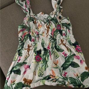 Janie and Jack Smocked Floral Ruffle Top Youth 8